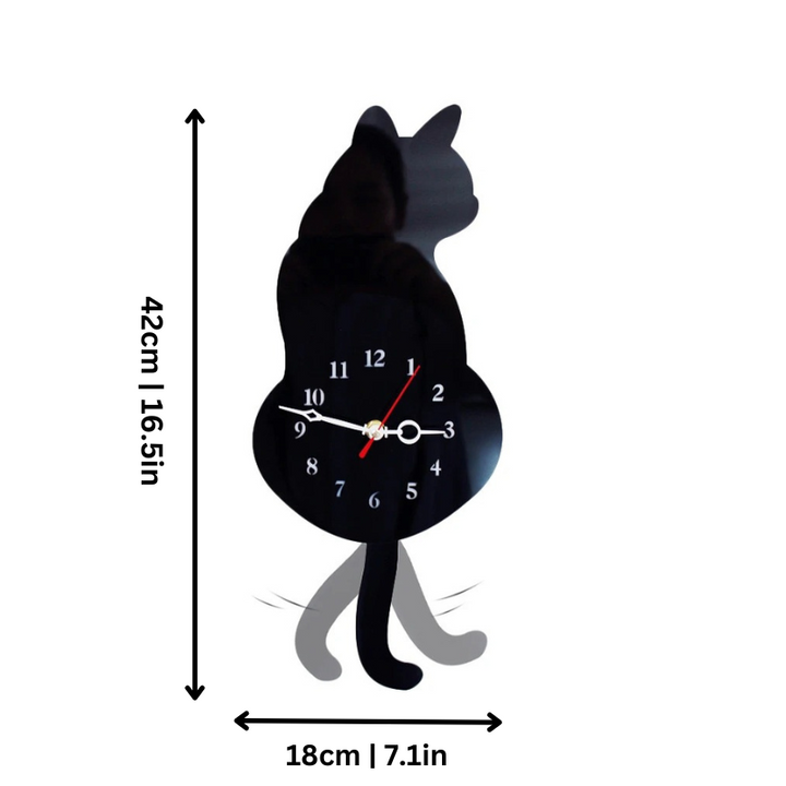 Unique animal tail wall clock, silent decorative pet clock, a whimsical gift for cat & dog owners.
