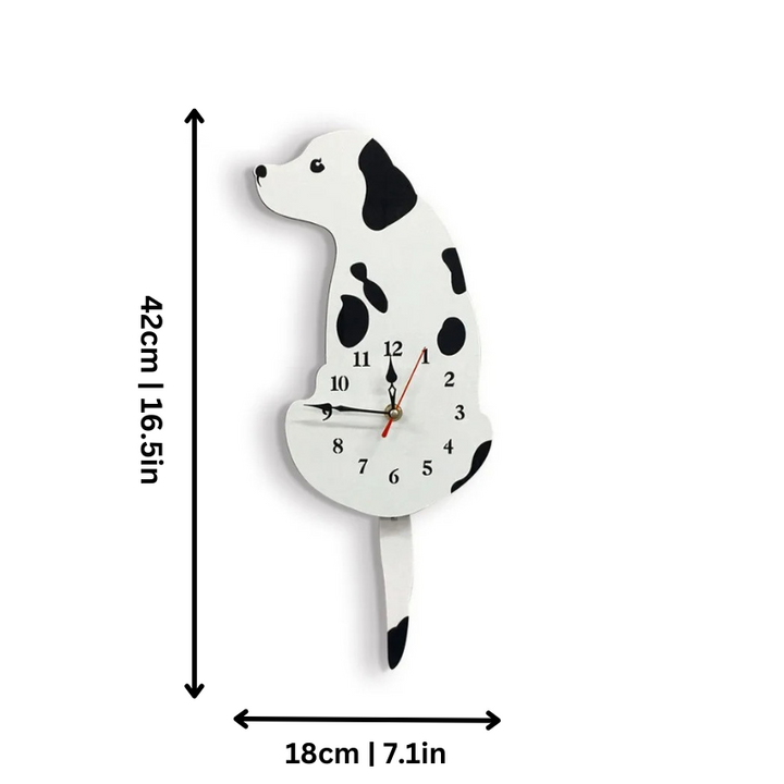 Decorative animal tail wall clock with silent mechanism, a whimsical home accent for pet enthusiasts.