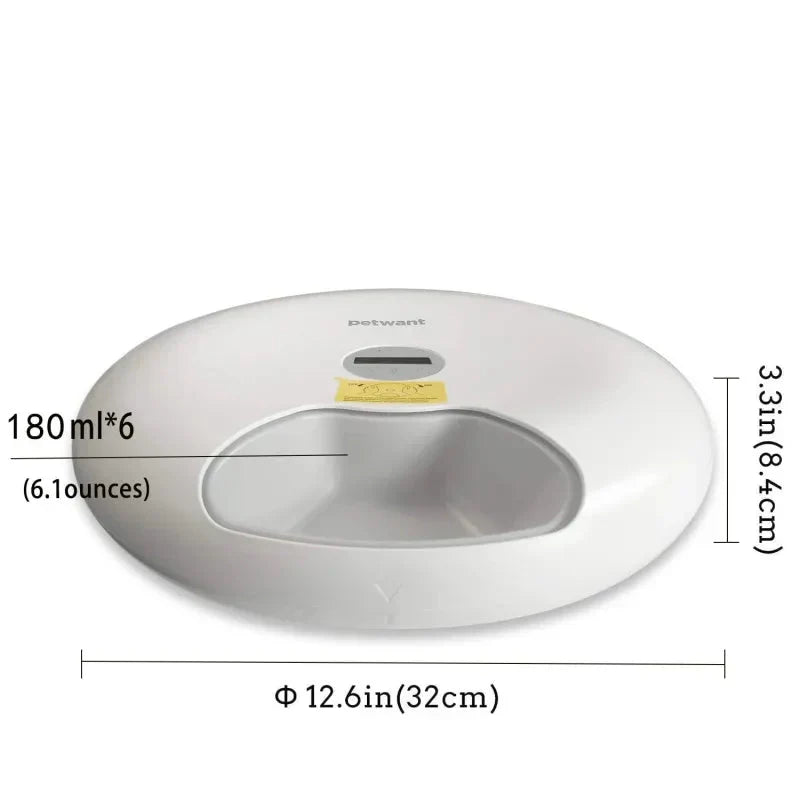 Large capacity automatic pet food dispenser, digital timer for consistent cat & dog feeding.