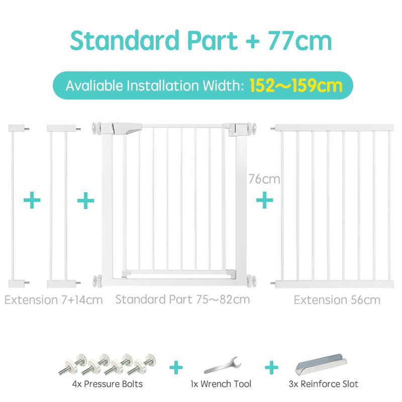 Wall-mounted stair safety gate, providing secure child protection and infant barrier for stairs.