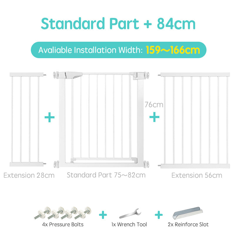 Tall baby gate for stairs, preventing children and pets access, ensuring ultimate home safety.