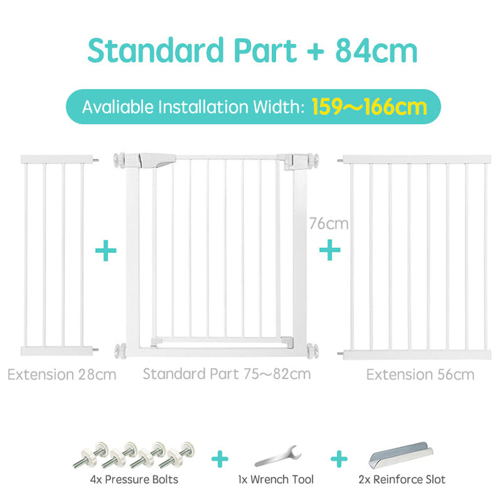 Tall baby gate for stairs, preventing children and pets access, ensuring ultimate home safety.