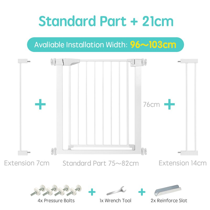 Easy-install baby proofing gate, a strong protective barrier for stairways, infant & child safe.