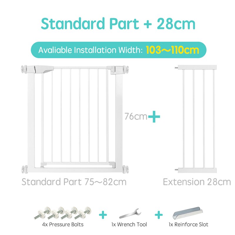 Modern design baby gate, provides essential stair safety & child protection for peace of mind.