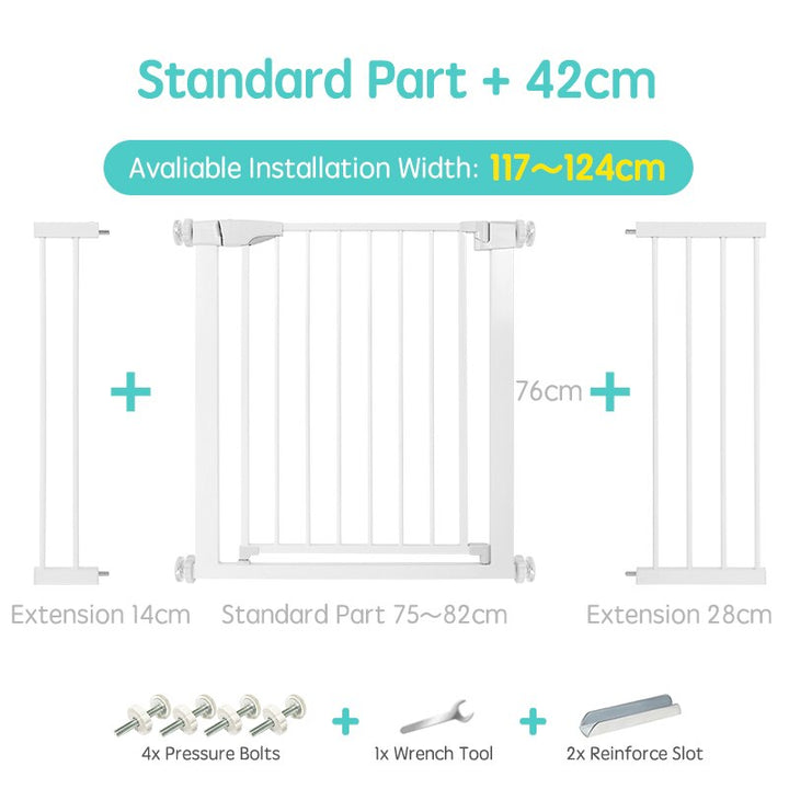 Home safety baby gate, specifically designed for stairs, ensuring maximum infant protection.