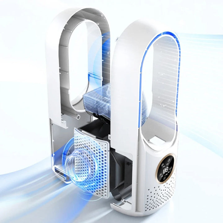 Enjoy silent home & office cooling with this energy-efficient portable bladeless air fan cooler.