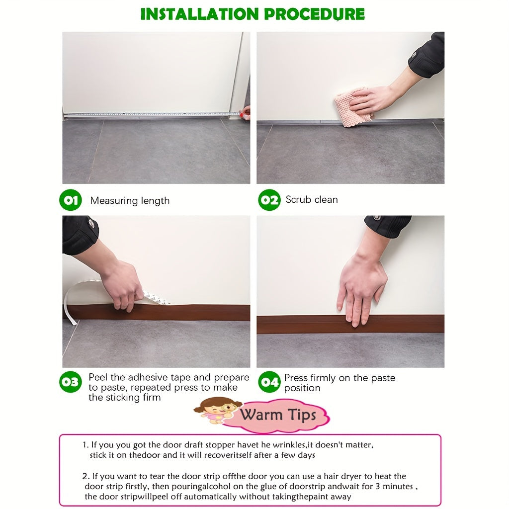 Brown silicone door draft insulator, a multi-functional soundproofing and weather stripping solution.