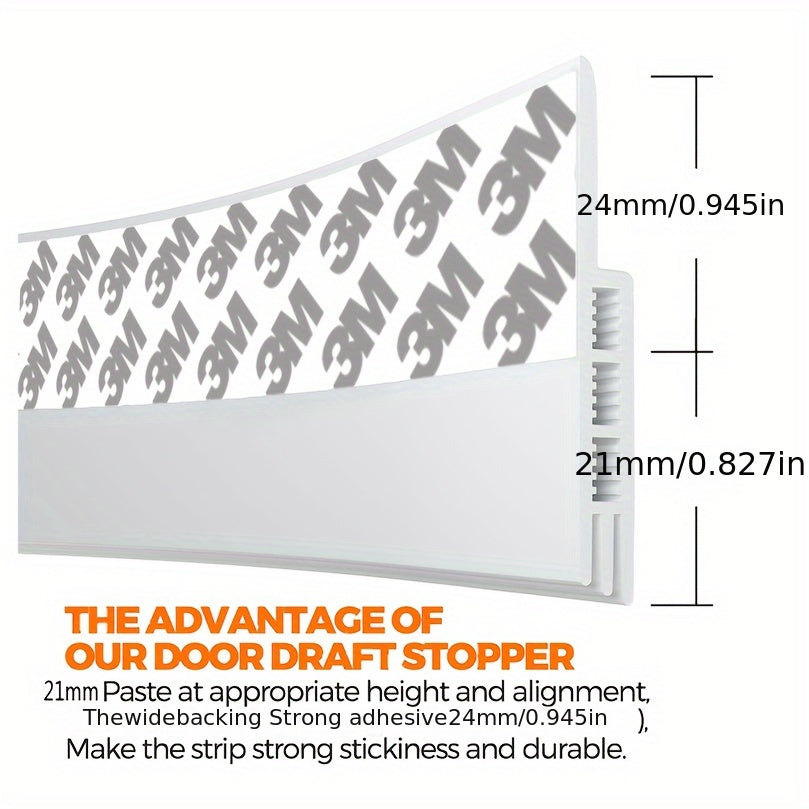 Brown door draft stopper, a silicone weather strip for noise reduction and enhanced home comfort.