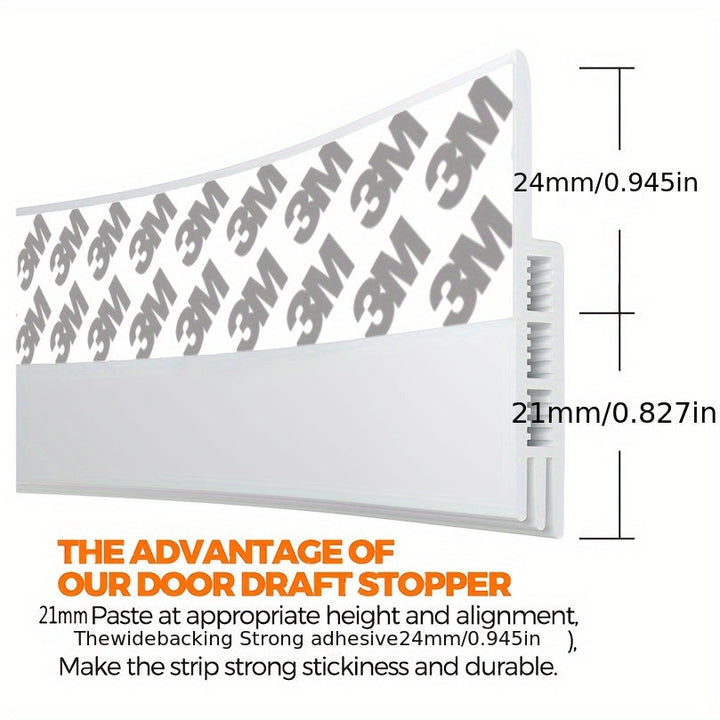 Brown door draft stopper, a silicone weather strip for noise reduction and enhanced home comfort.