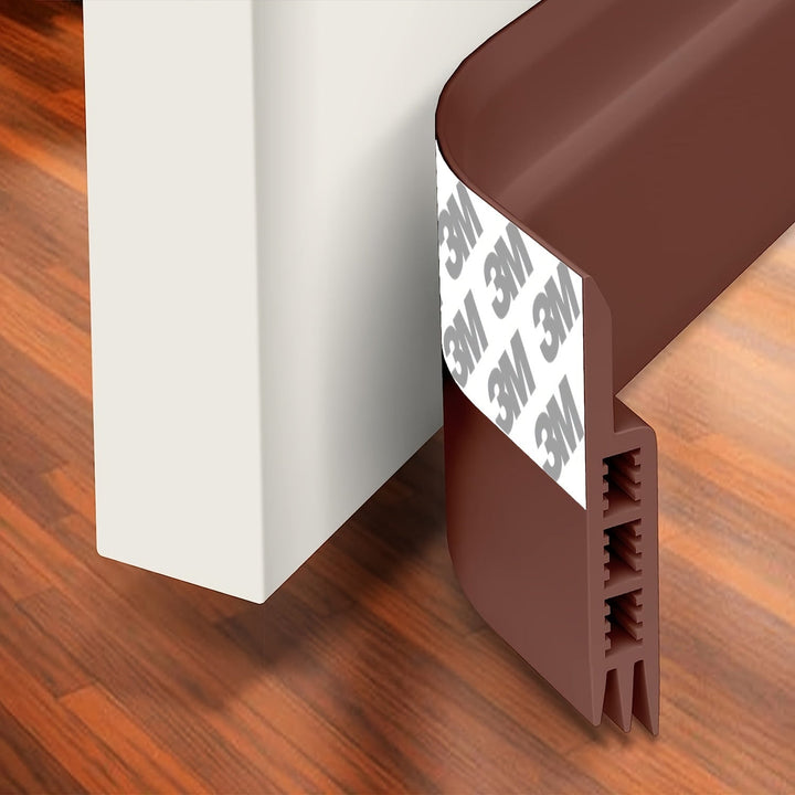 Durable white silicone door sweep, offering sound insulation and improved home energy efficiency.