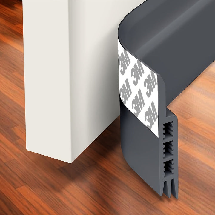 Brown silicone door bottom weather stripping for effective soundproofing and draft sealing.