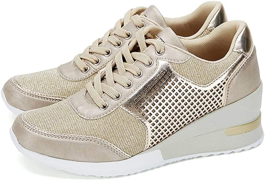 Fashionable women's sneakers with an elevated wedge platform, suitable for any casual outfit