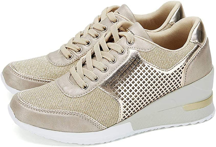 Fashionable women's sneakers with an elevated wedge platform, suitable for any casual outfit