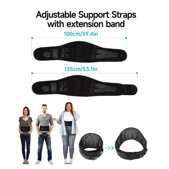 Experience ultimate back & waist pain relief with this wireless heated massage belt and vibration therapy.
