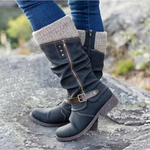 Women's #1852 Kehlani orthopedic warm leather winter boots, comfortable and slip-resistant