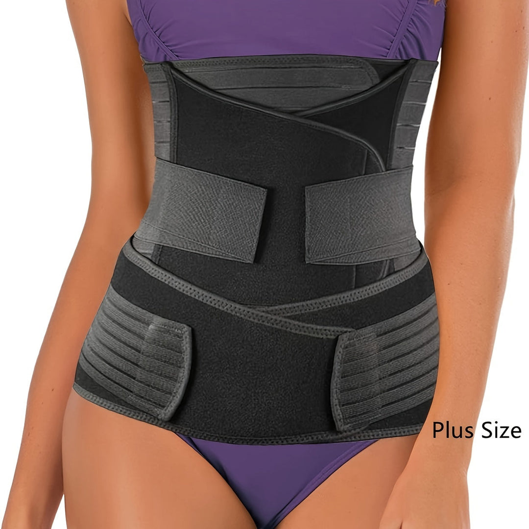 Soft 3-in-1 belly band for postpartum recovery. Offers abdominal & back support for new mothers.