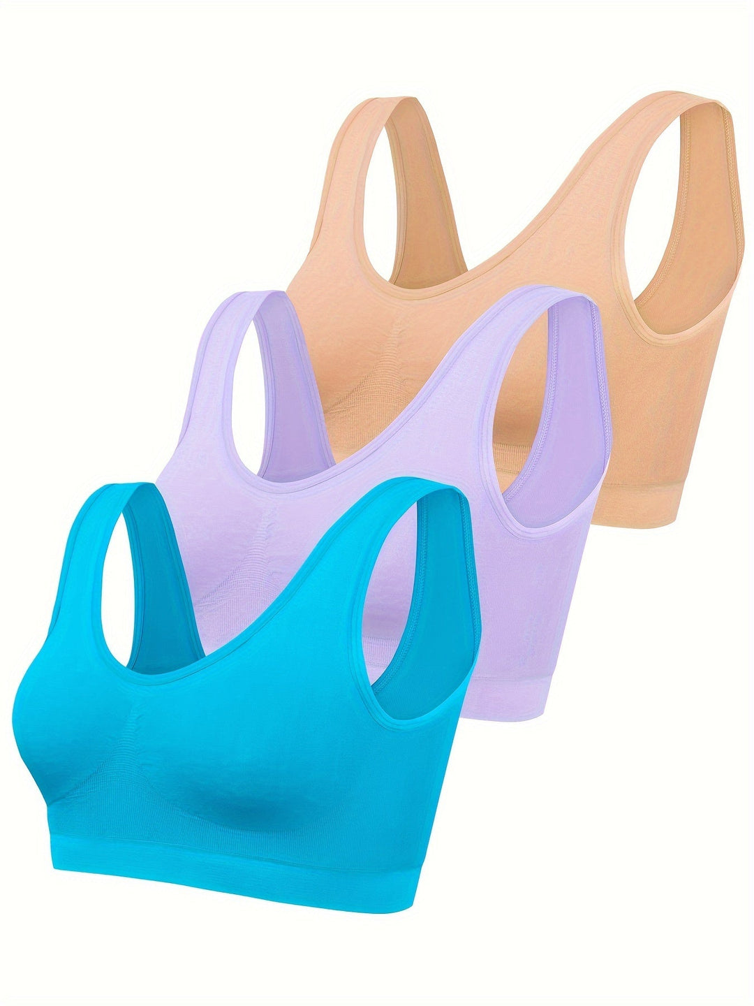 Women's seamless workout apparel: tank top, sports bra, and matching bottoms for active lifestyles.