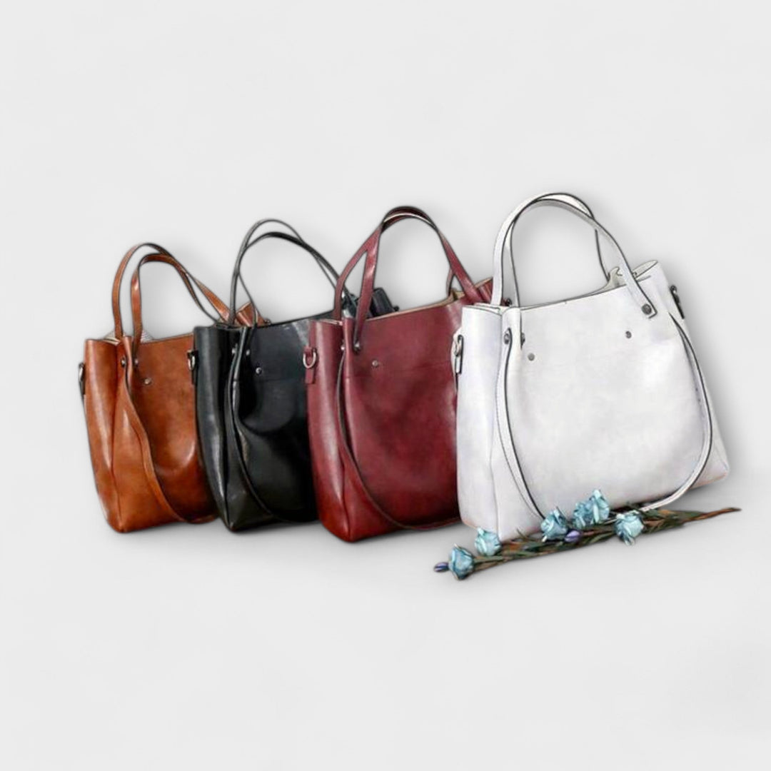 Practical and fashionable 4-piece vintage handbag set for women with multiple storage options
