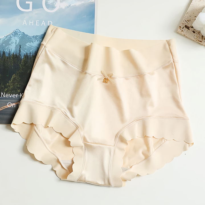 Soft silk satin seamless panties 5-pack, mid-rise design for invisible, luxurious comfort.