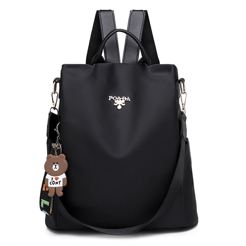 Secure women's anti-theft travel backpack, water-resistant for peace of mind. Hidden access for essentials.