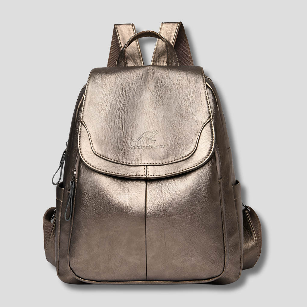 Premium embossed leather anti-theft backpack, women's fashion & travel essential.