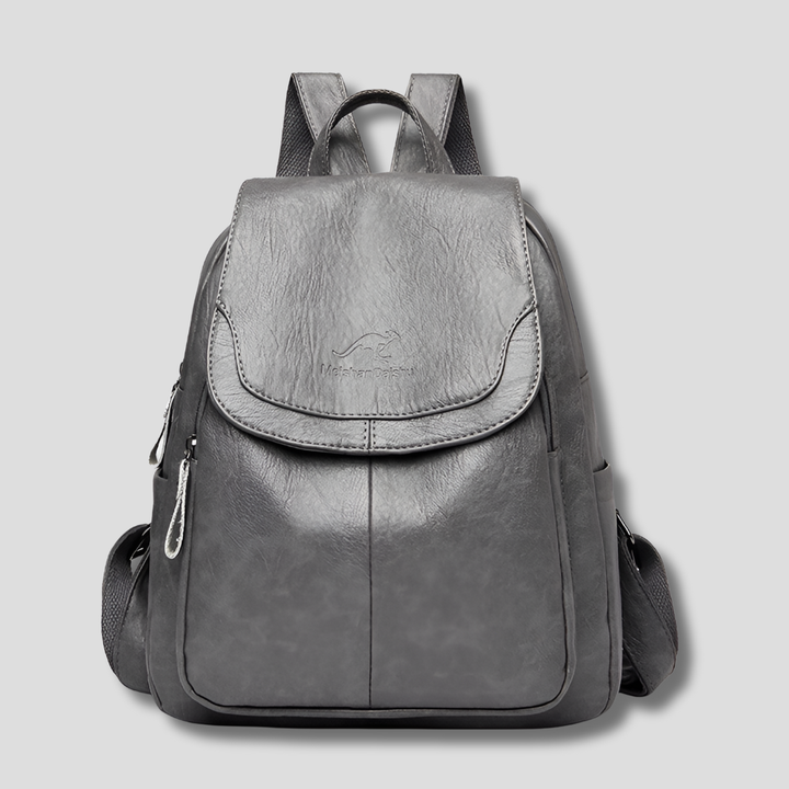 Beautiful embossed leather women's backpack, anti-theft for daily use, travel, & stylish outings.