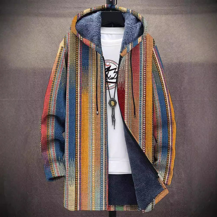 Boho chic women's knit cardigan with artistic design, cozy winter wear, luxury fall sweater