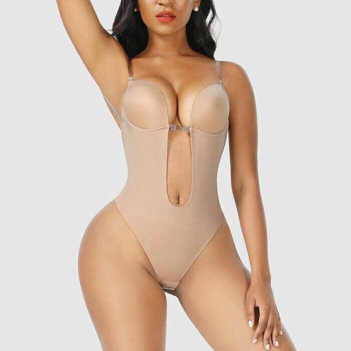 Women's backless body shaper for a smooth, seamless silhouette under dresses & tops. Invisible tummy control.
