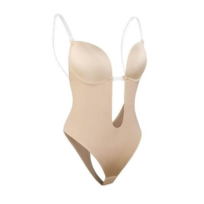Boost confidence with this women's backless body shaper. Seamless design offers firm tummy control & smooth silhouette.