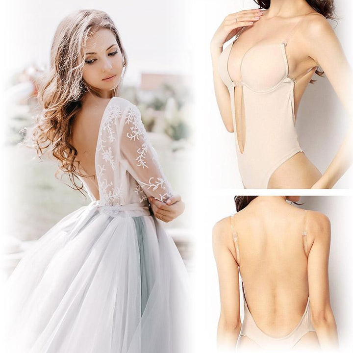 Comfortable backless bodysuit bra for women, ensuring discreet, invisible support for confident style.