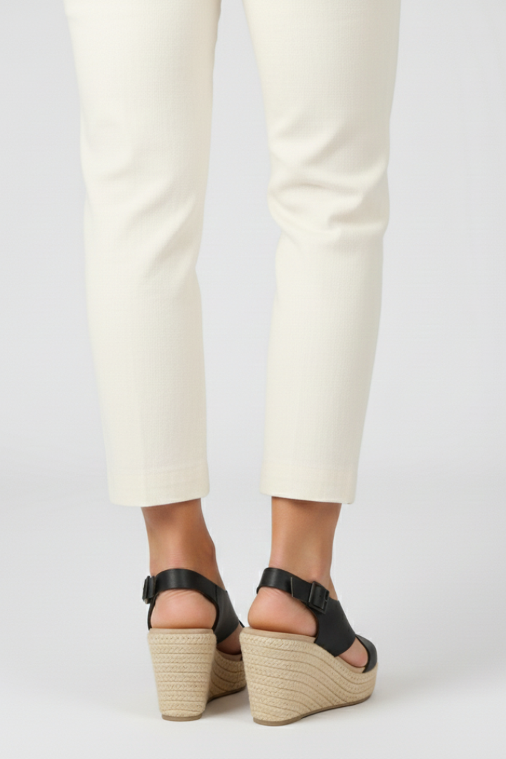 Comfortable white wedge crossover slingback sandals for women, great for everyday style