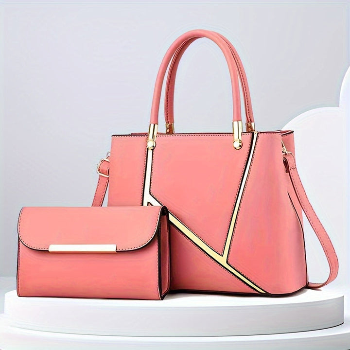 Fashionable women's 2-piece set: a versatile tote and matching crossbody purse for daily style.
