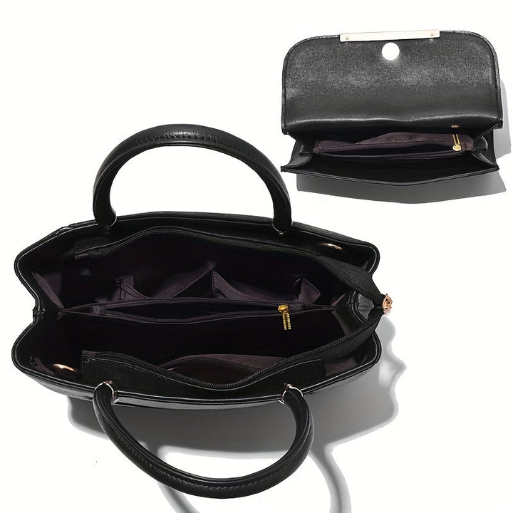 Pink women's stylish accessory set, featuring a fashionable tote and a convenient crossbody bag.