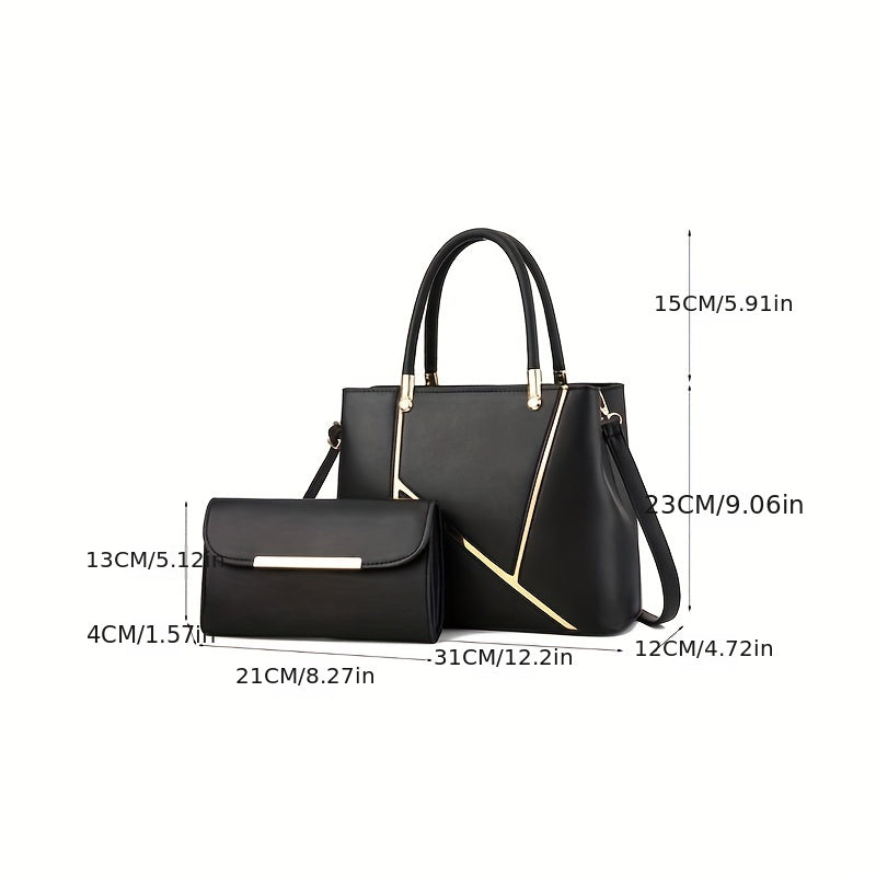 Stylish pink women's tote and crossbody handbag set, a perfect accessory for any fashionista.