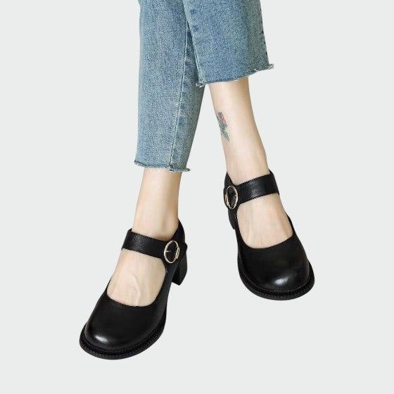 Mary Jane shoes for women with chunky heel, offering comfort and stylish buckle