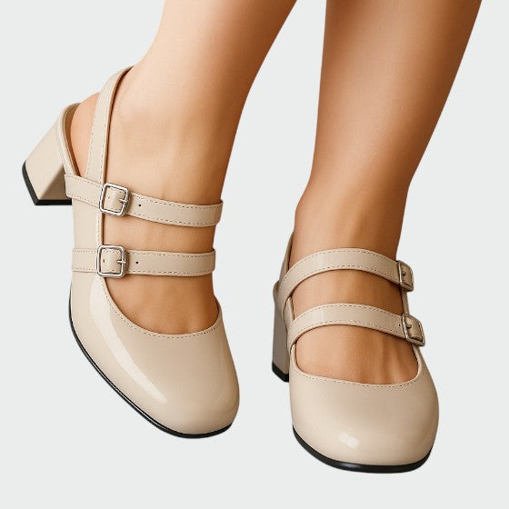 Casual women's orthopedic Mary Jane flats in soft leather, perfect for all-day comfort and support.