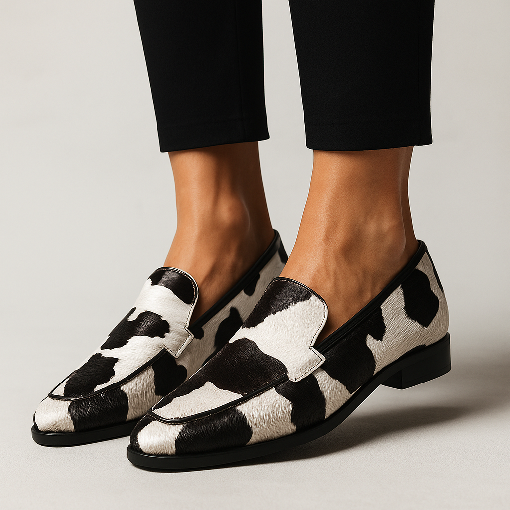Stylish women's black loafers, a modern slip-on shoe ideal for office or everyday comfortable footwear.
