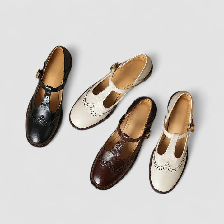 Close-up of the comfortable interior of women's orthopedic Mary Jane shoes