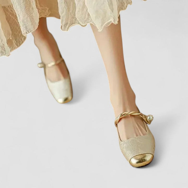 Stylish women's orthopedic Mary Jane shoes in burgundy, offering comfort and low heel support.