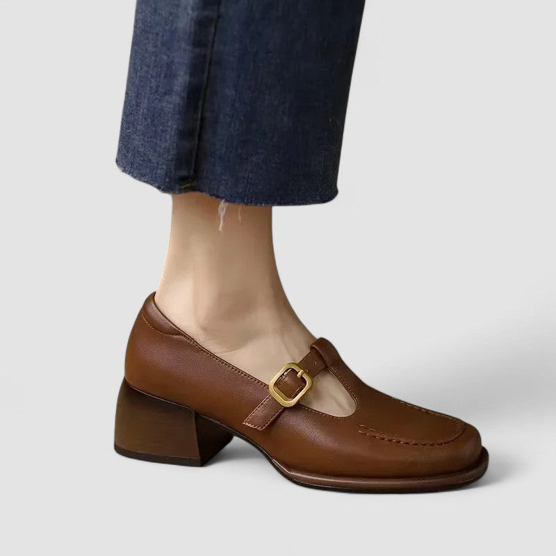 CL-0686 women's orthopedic T-strap Mary Jane shoes with adjustable strap, ideal comfort footwear