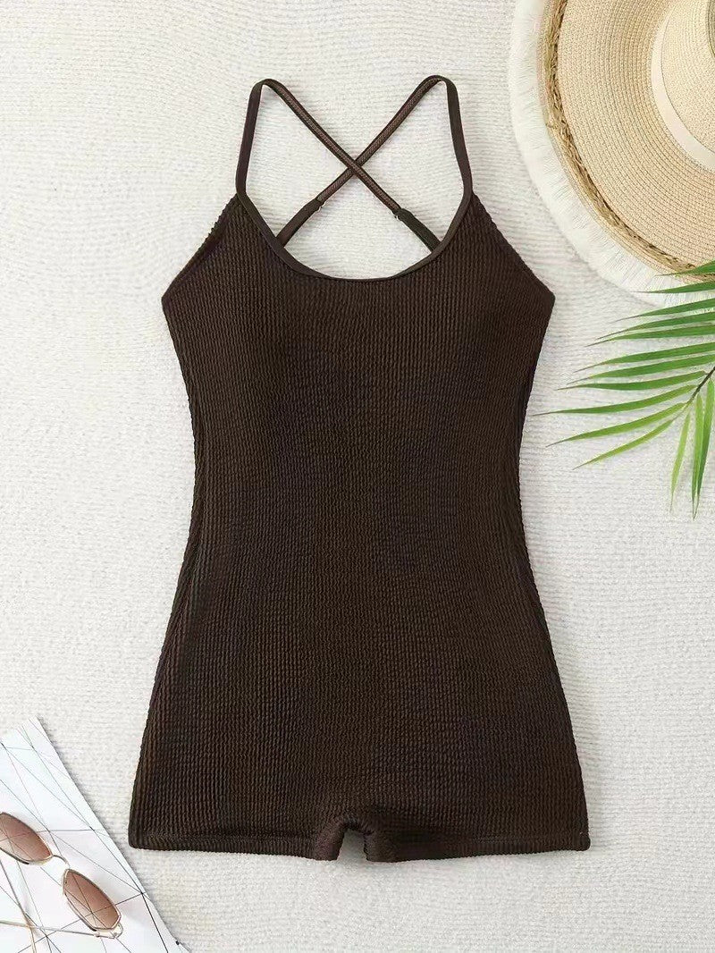 Comfortable & flexible women's athletic one-piece swimsuit, great for long days at the beach or pool.
