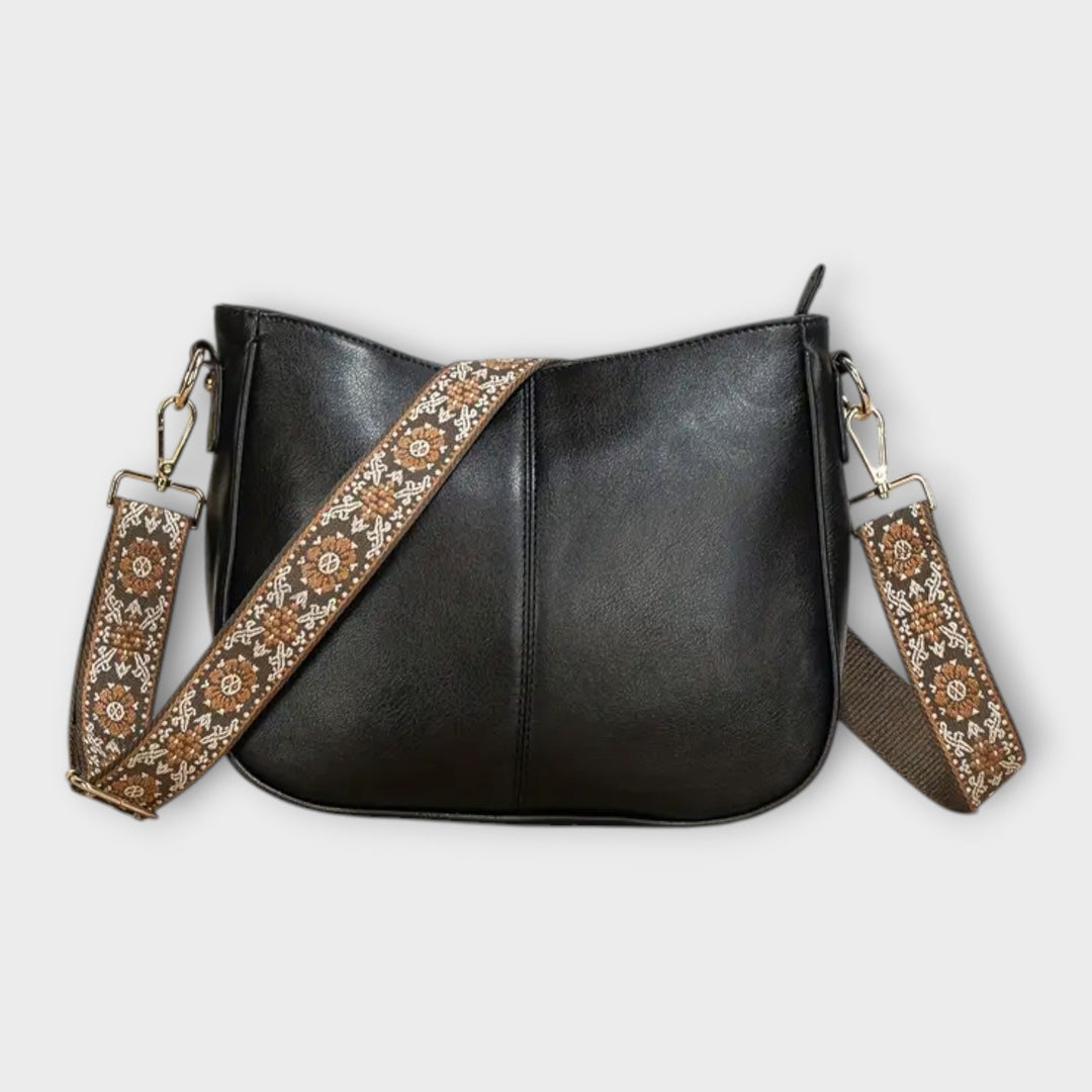 Stylish women's summer bag, a bohemian shoulder crossbody with a distinctive patterned strap