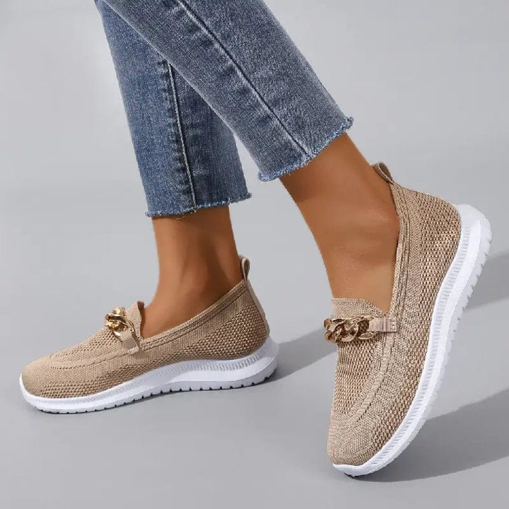 Women's breathable gray mesh casual shoes for comfortable everyday walking and active wear