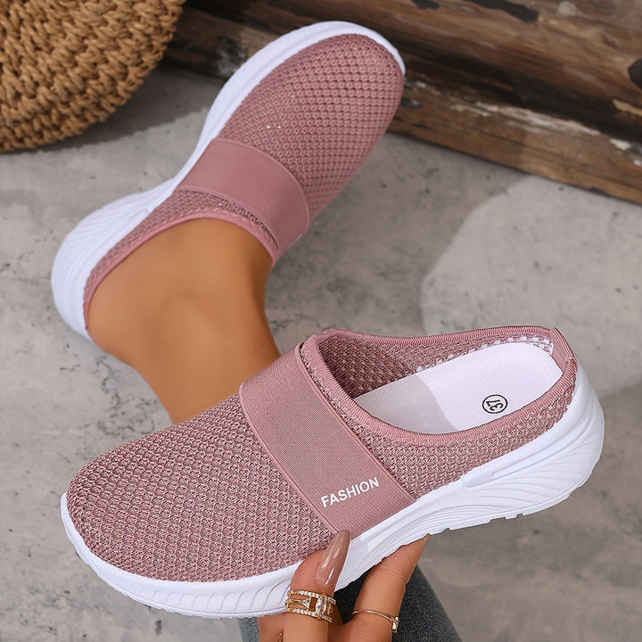 Comfortable women's slip-on mesh sneakers for summer, easy to wear & breathable.