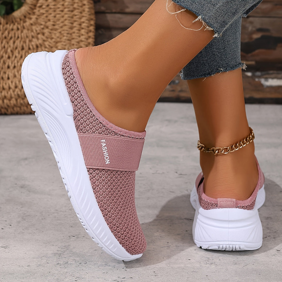Lightweight women's breathable mesh slip-on sneakers, perfect for summer style.