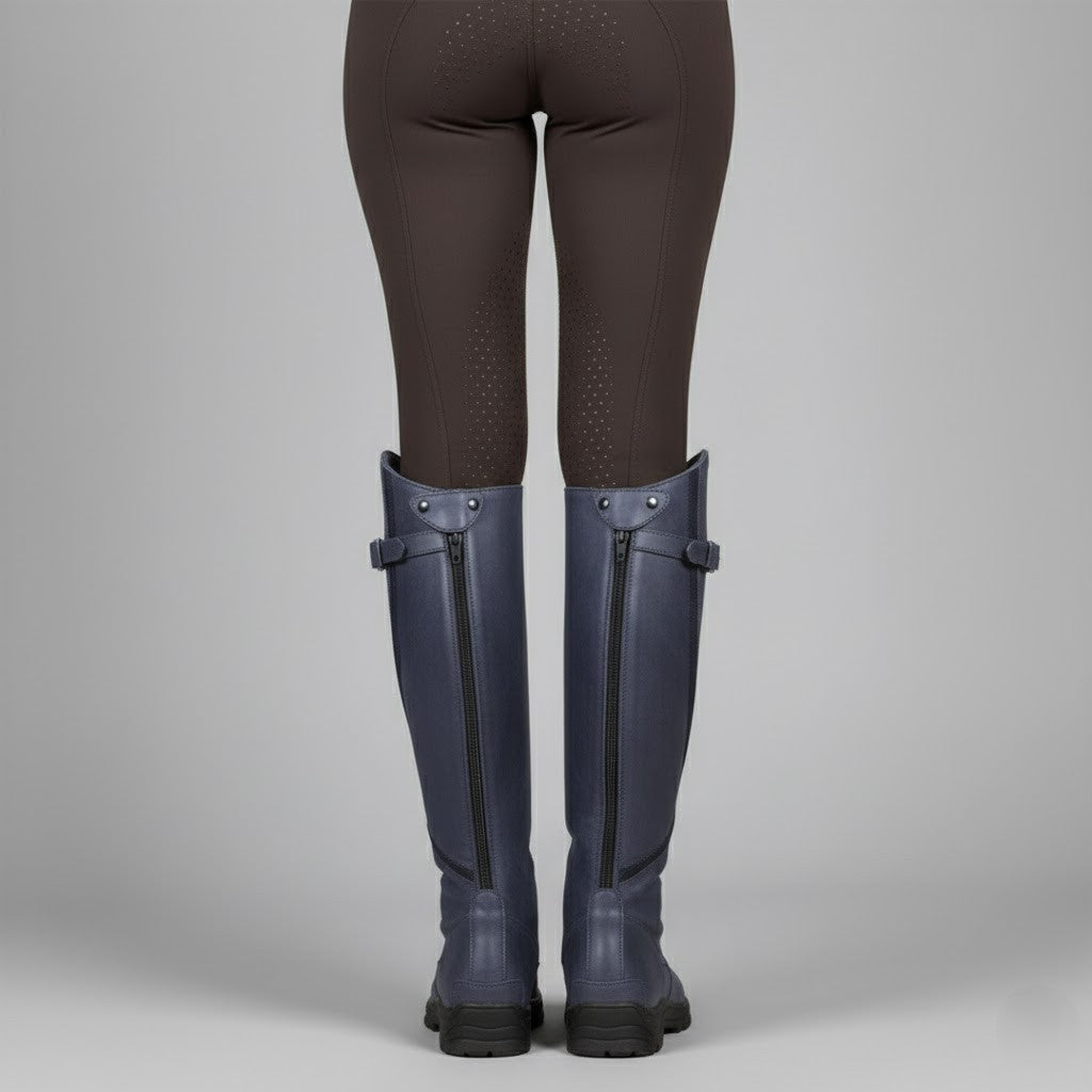 Women's durable orthopedic leather boots with sturdy sole, perfect for riding and hiking