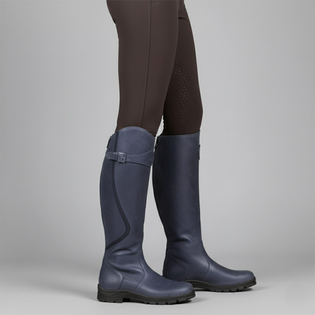Women's high-quality orthopedic leather riding boots, offering arch support & lasting comfort