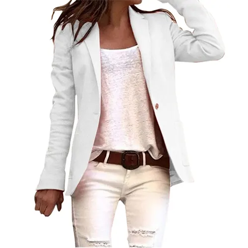 Modern women's work jacket, a versatile long sleeve blazer for professional office fashion