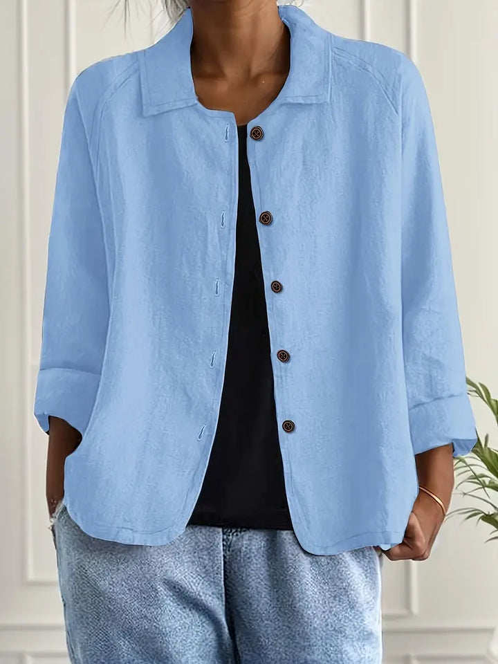 Women's casual button-front lightweight jacket in a versatile everyday style for ladies fashion.