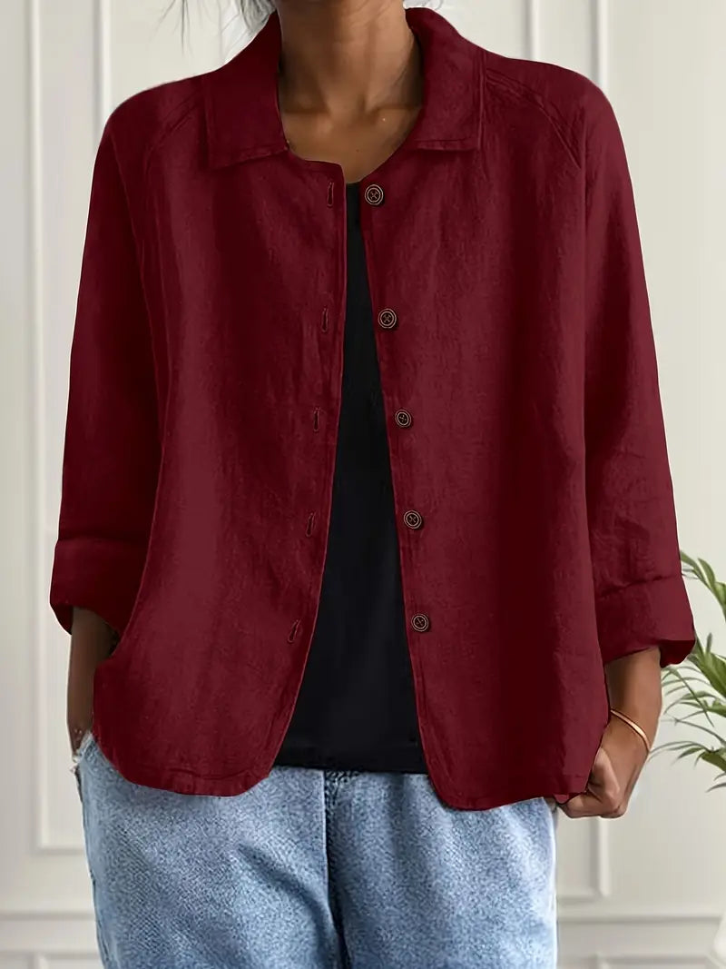 Chic women's spring jacket, a lightweight button-front style suitable for versatile layering.